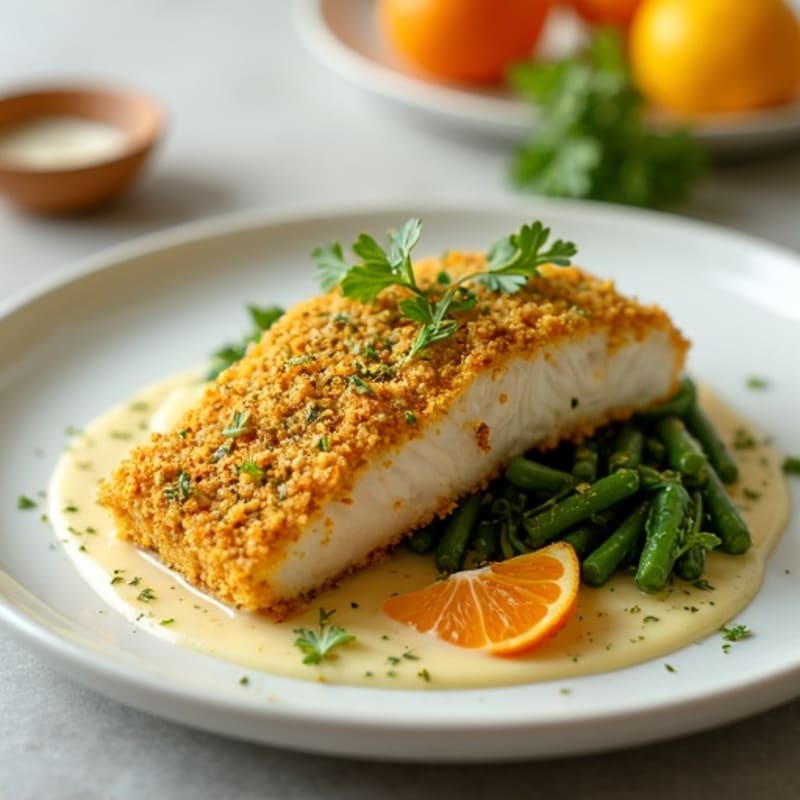 Crispy Pistachio-Crusted Cod with Citrus-Ginger Sauce