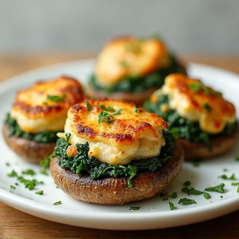 Baked Chicken and Spinach Stuffed Mushrooms