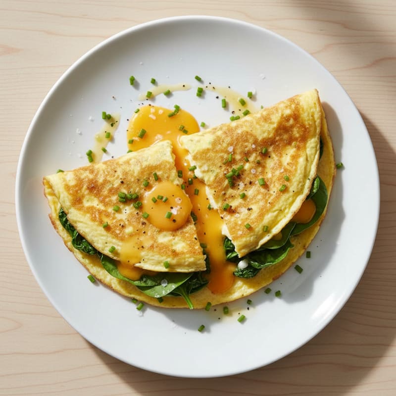 Golden Cheesy Herb Omelette