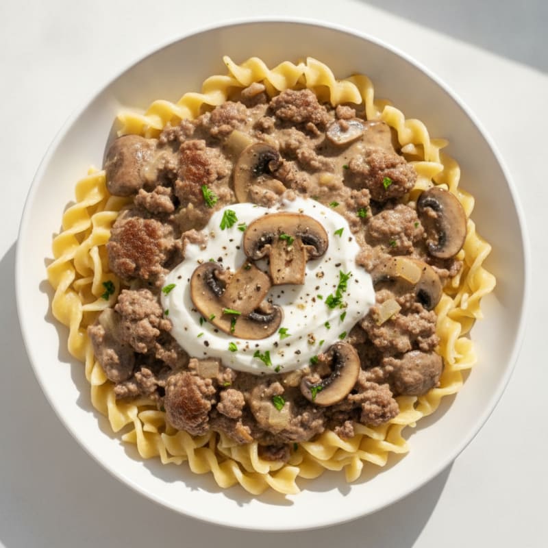 Classic Beef Stroganoff with Egg Noodles