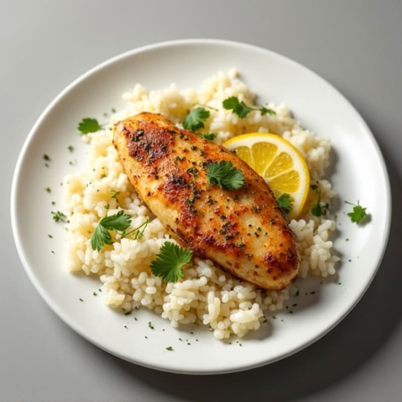 Lemon Herb Chicken with Fluffy Rice Pilaf