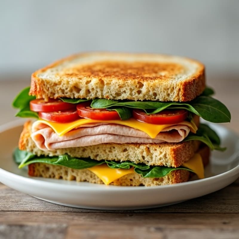 Crispy Whole Grain Turkey and Spinach Stacked Melt