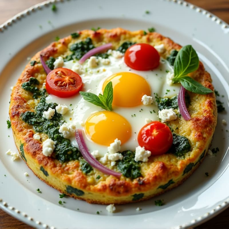 Fluffy Mediterranean Herb Frittata with Spinach