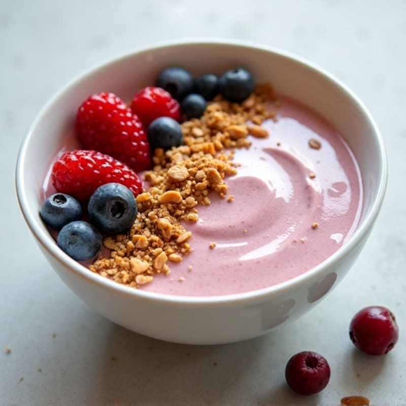 Greek Yogurt Protein Bowl with Mixed Berries and Almond Butter