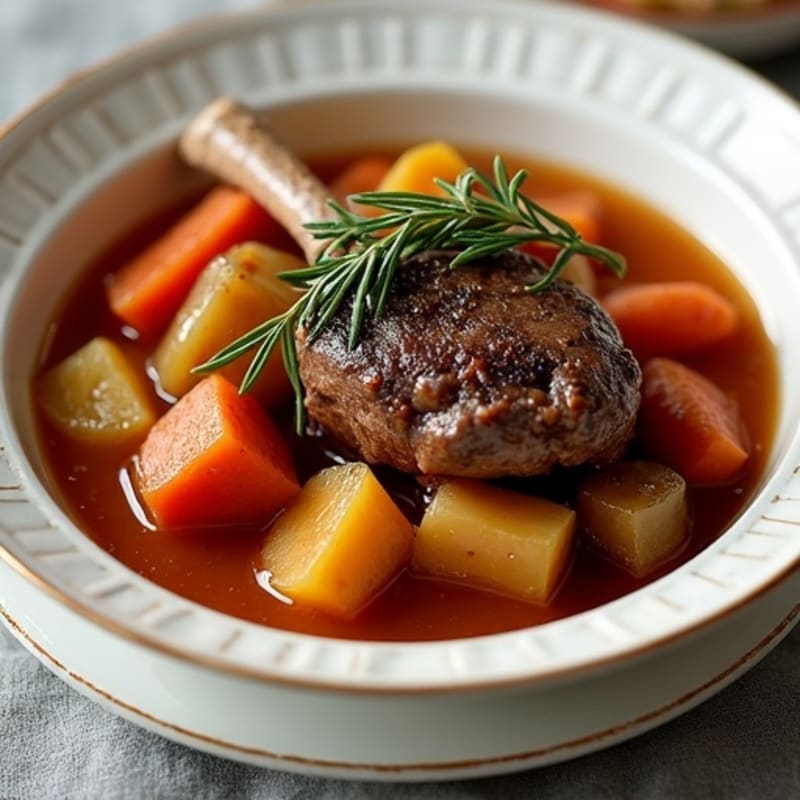 Hearty Lamb Shank Stew with Root Vegetables