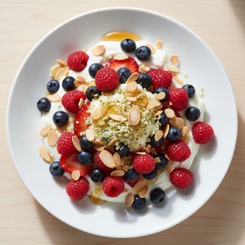 Greek Yogurt Protein Parfait with Mixed Berries