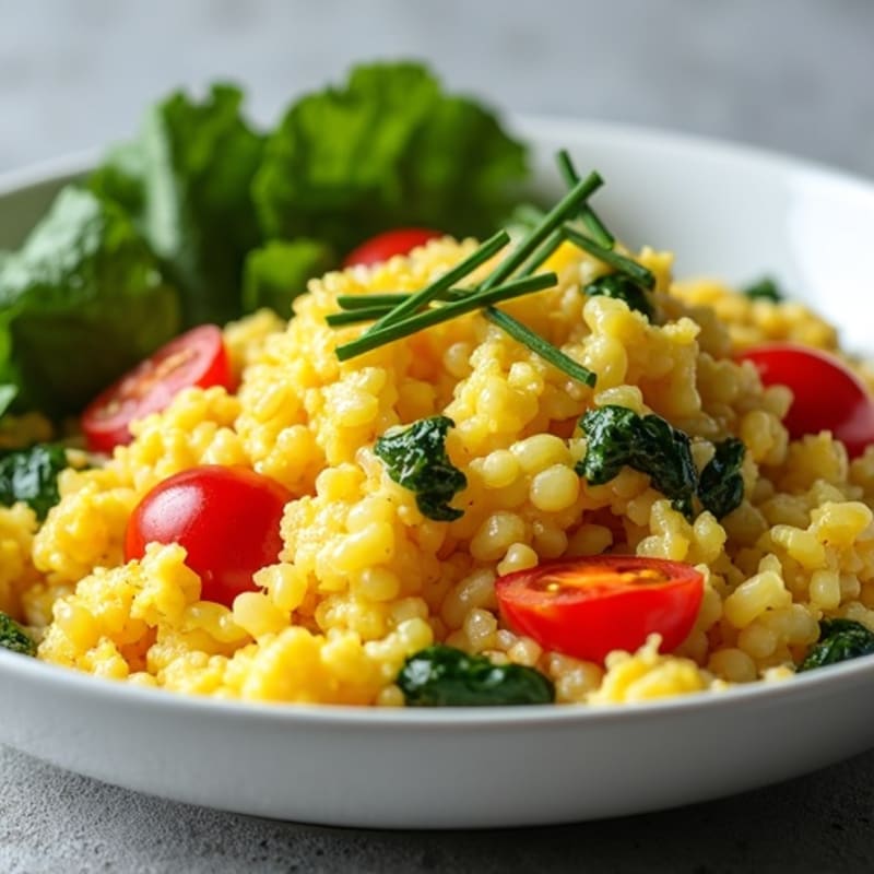 Fluffy Egg and Veggie Scramble with Fresh Herbs