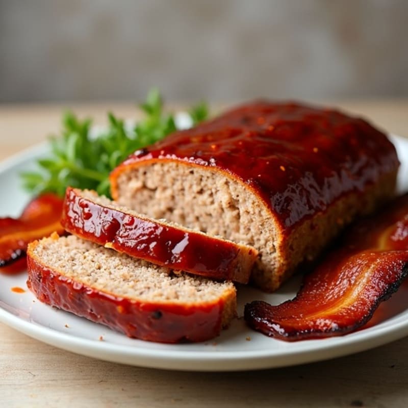 Lean Turkey Meatloaf with Smoky BBQ Glaze and Crispy Bacon