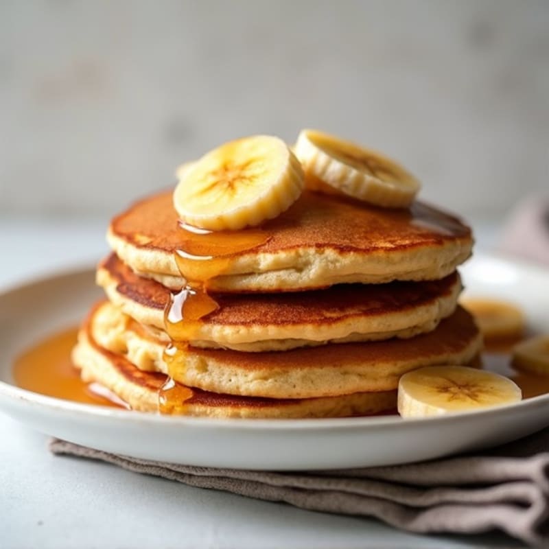 Fluffy Protein Pancakes with Warm Caramelized Bananas