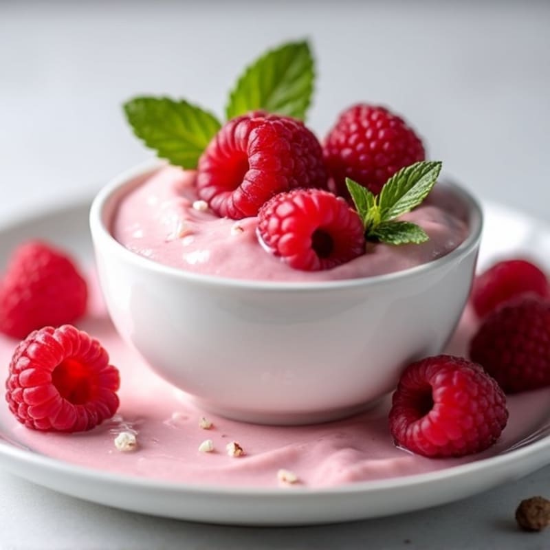 Protein-Packed Greek Yogurt Raspberry Mousse