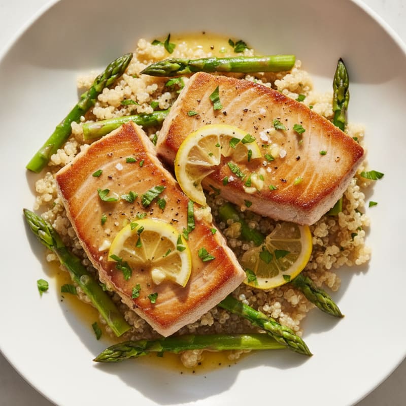 Pan-Seared Tuna with Lemon-Herb Sauce