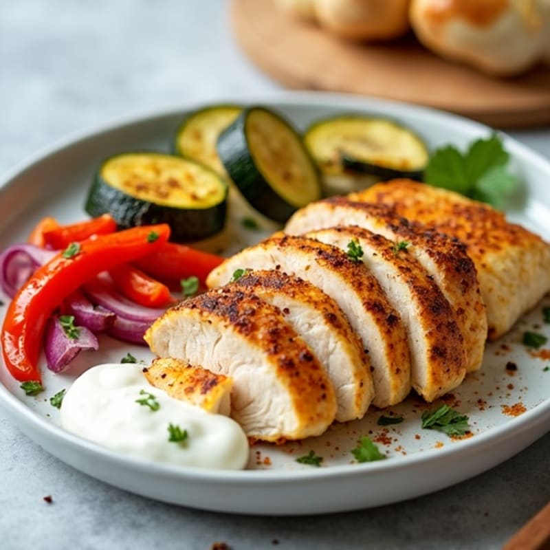 Creamy Spiced Chicken with Roasted Vegetables