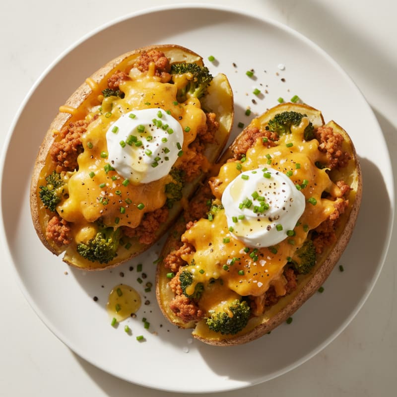 Loaded Baked Potatoes with Savory Toppings