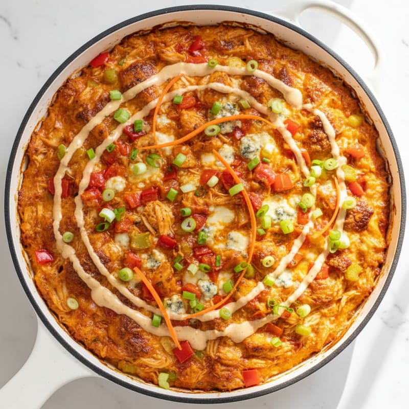 Creamy Buffalo Chicken Dip Skillet