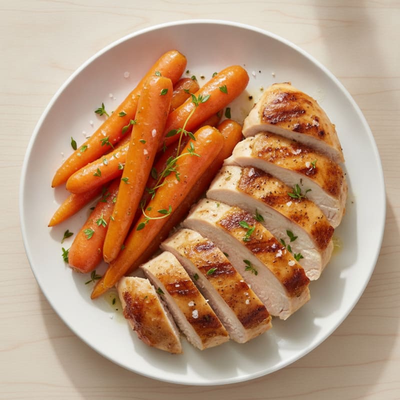 Roasted Chicken with Honey-Glazed Carrots