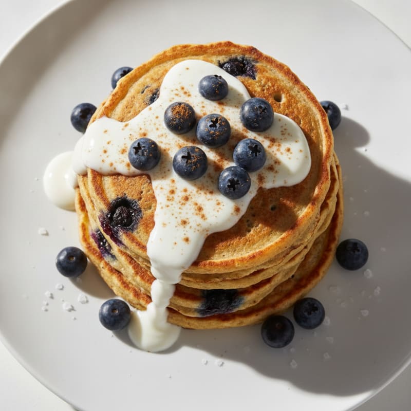 Greek Yogurt Blueberry Pancakes