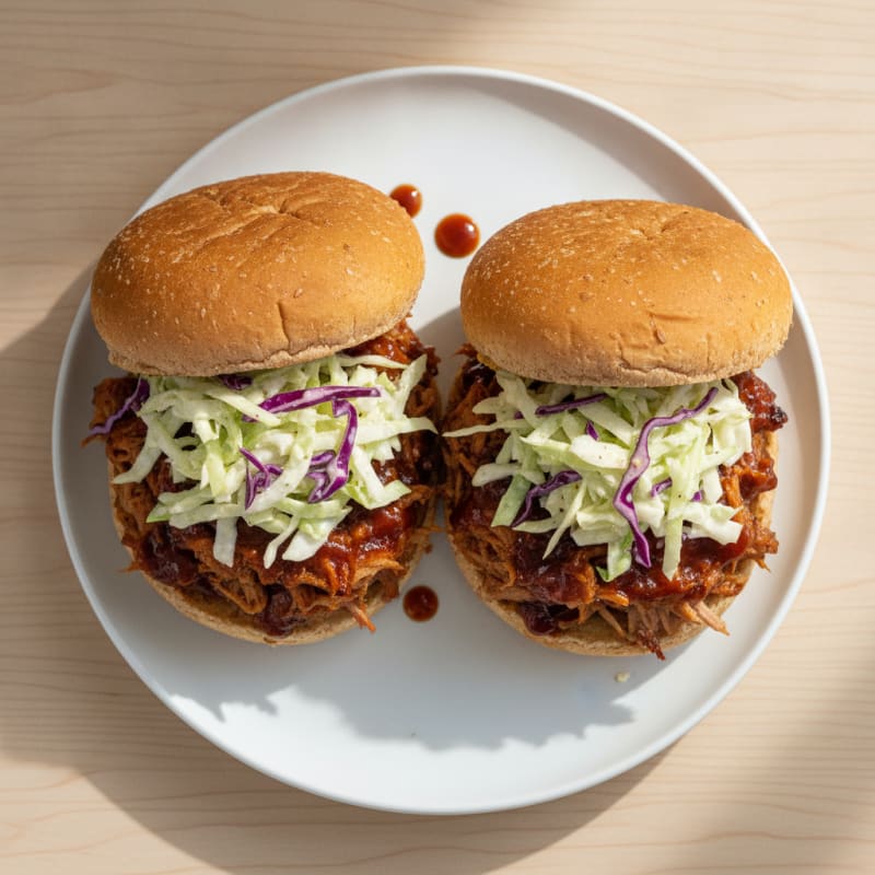 BBQ Pulled Pork Sandwiches with Coleslaw