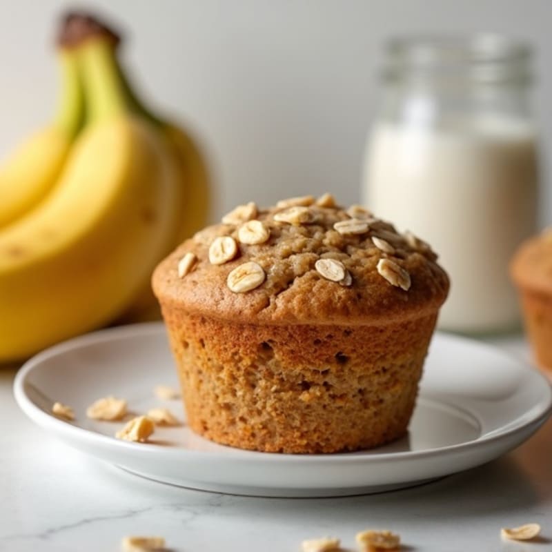Moist Whole Grain Banana Oat Muffins
