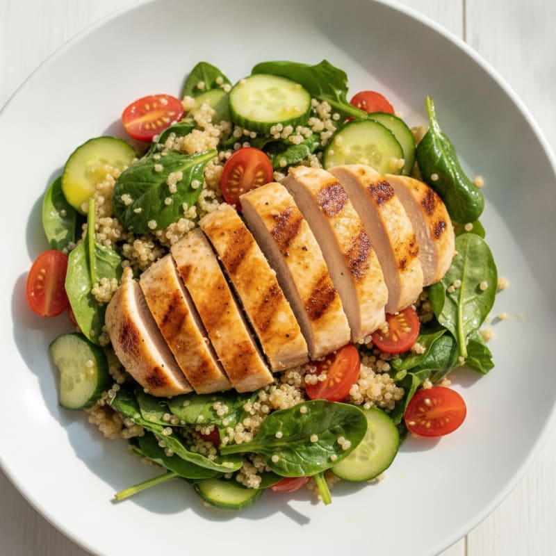 Grilled Chicken and Quinoa Salad with Lemon Vinaigrette