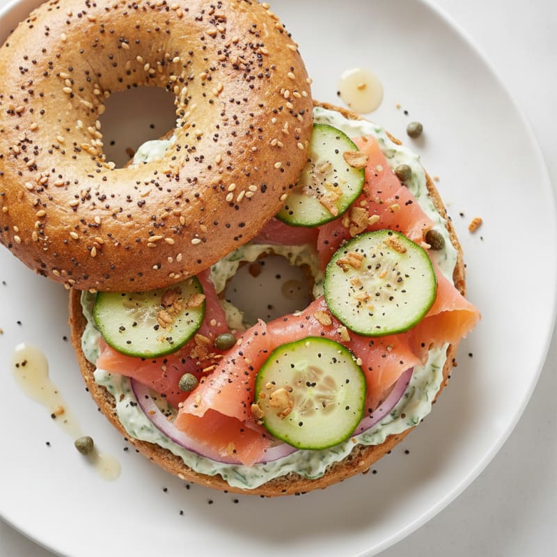 Smoked Salmon Everything Bagel