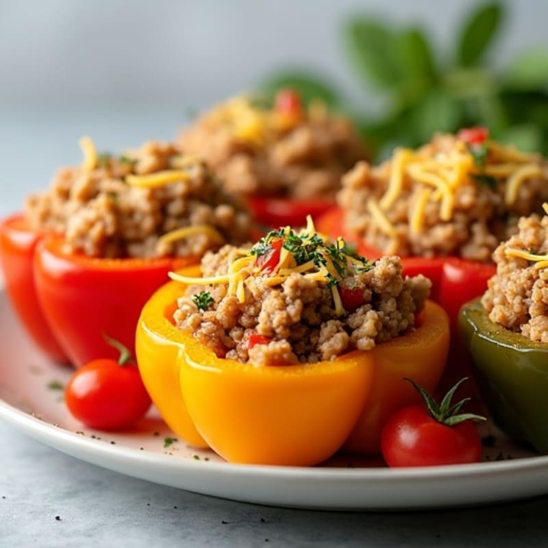 Herb-Roasted Ground Turkey Stuffed Bell Peppers