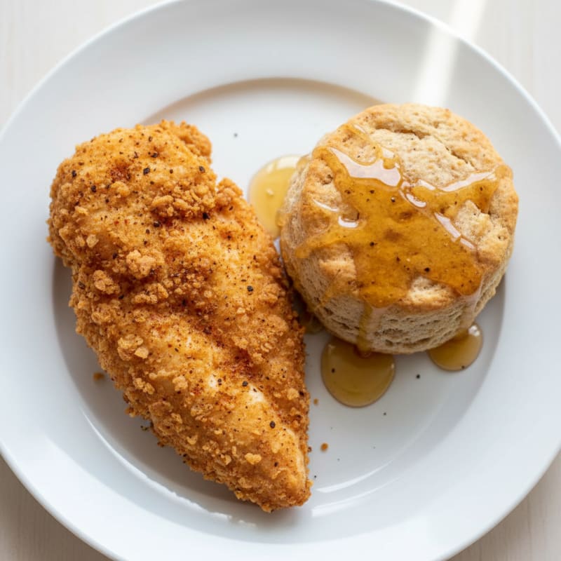 Crispy Buttermilk Fried Chicken and Biscuits