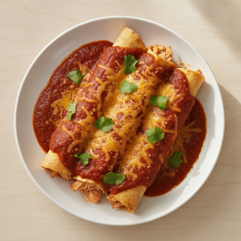Chicken Enchiladas with Red Chili Sauce