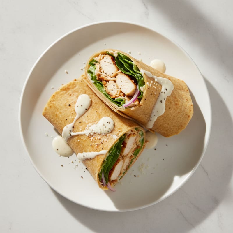 Air-Fried Chicken Caesar-Style Low-Carb Wrap