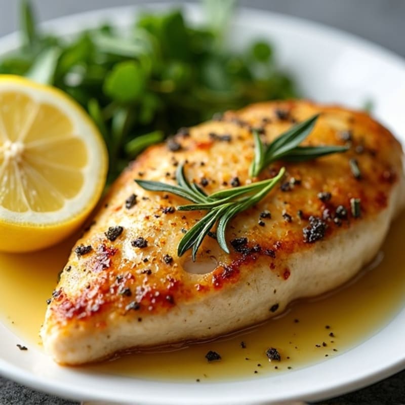 Herb-Crusted Lemon Garlic Pan Seared Chicken
