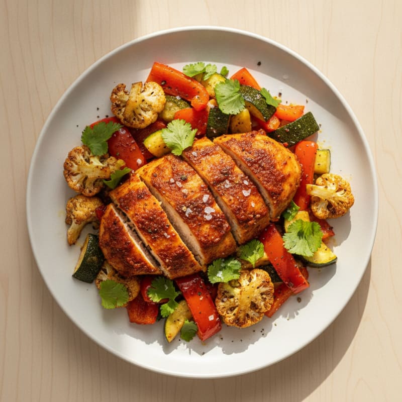 Spicy Harissa Chicken with Roasted Vegetables
