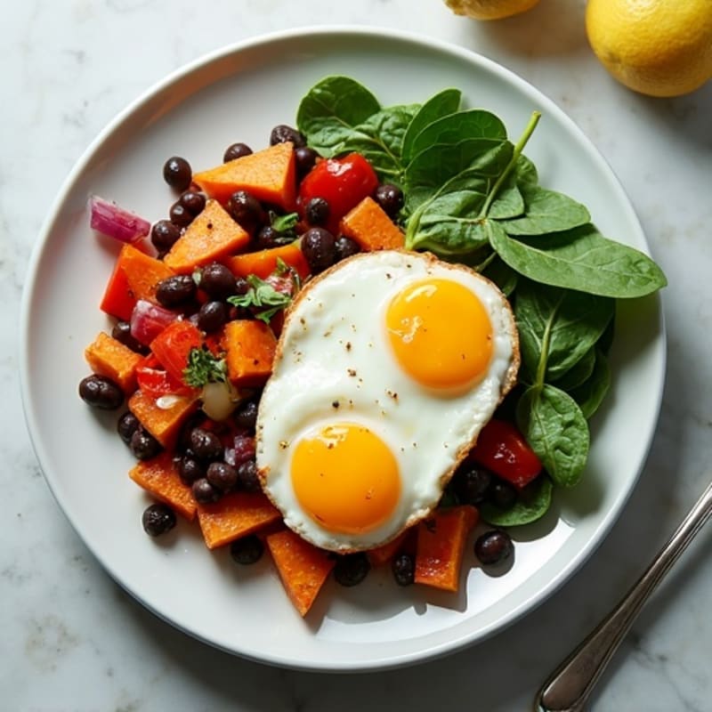 Protein-Packed Sweet Potato Hash with Eggs
