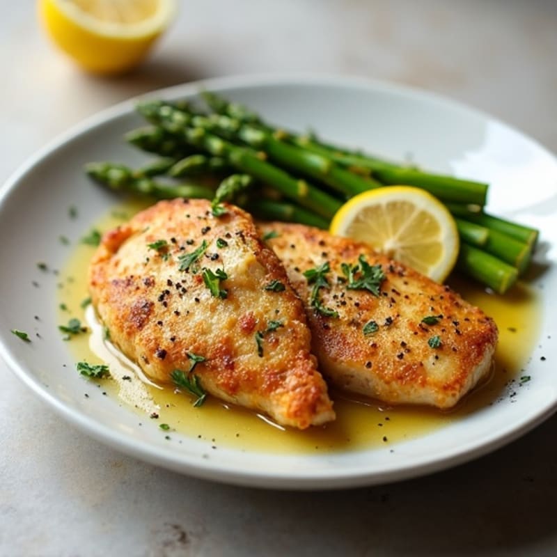 Crispy Lemon Herb Chicken with Roasted Asparagus