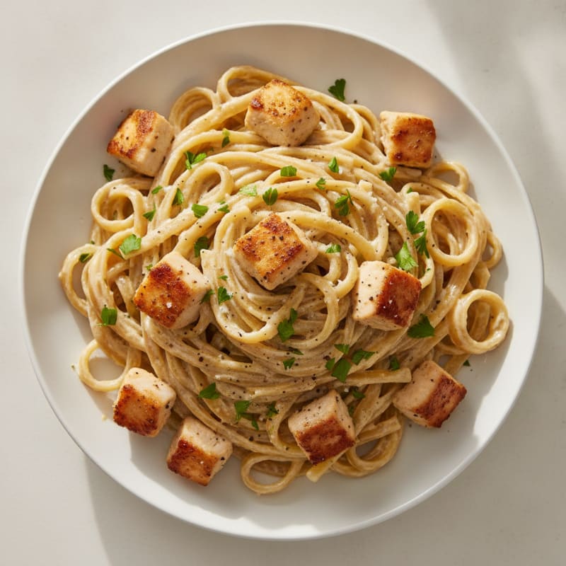 Creamy Garlic Chicken Fettuccine