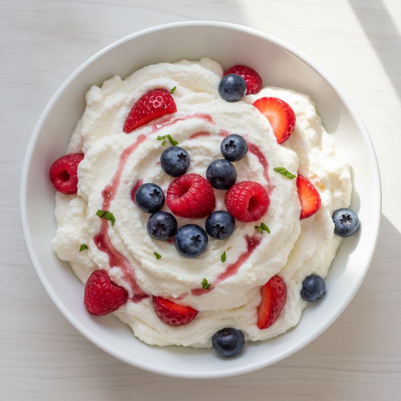 Greek Yogurt Protein Mousse with Mixed Berries