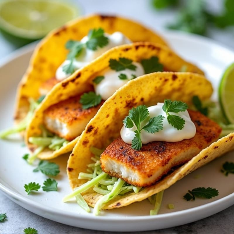 Crispy Baked Fish Tacos with Fresh Cabbage Slaw