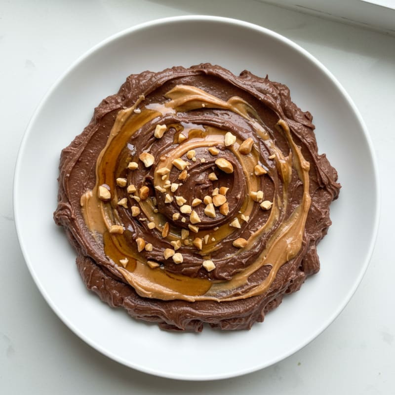 Silky Chocolate Protein Pudding with Peanut Butter Swirl