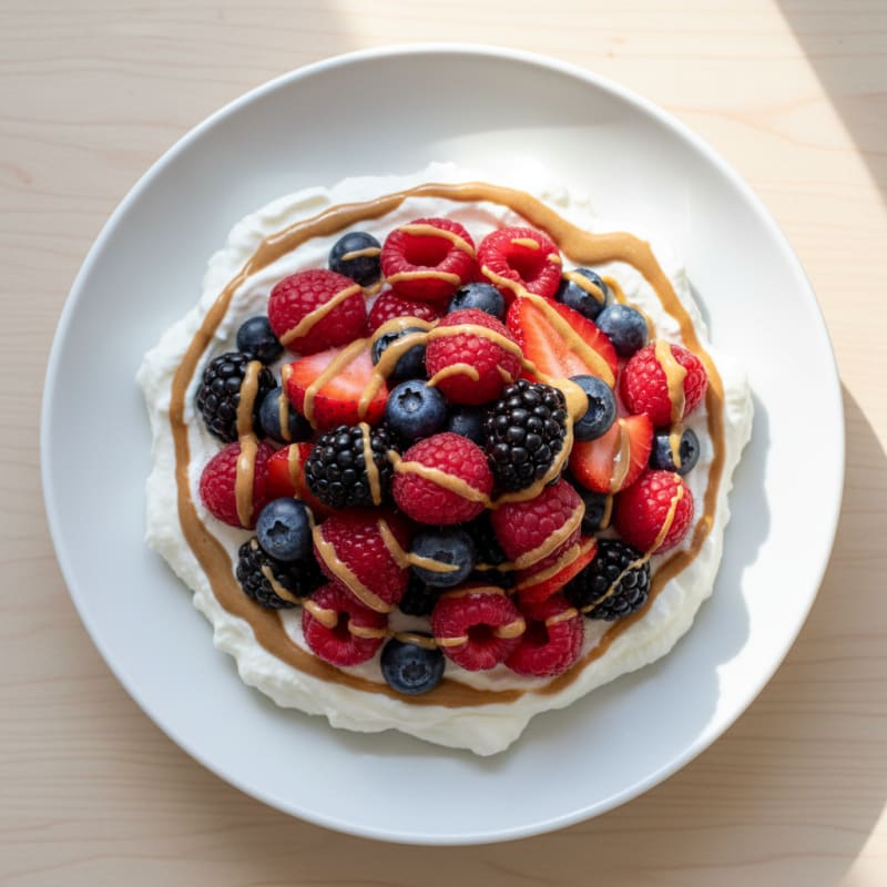 Greek Yogurt Protein Mousse with Mixed Berries