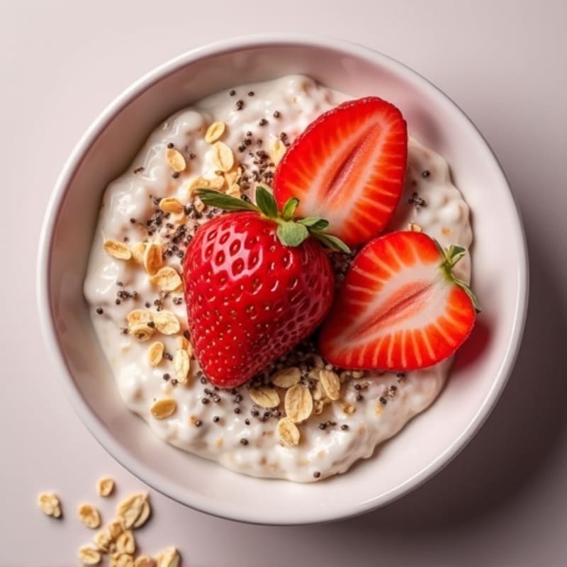 Fresh Strawberry Creamy Overnight Oats