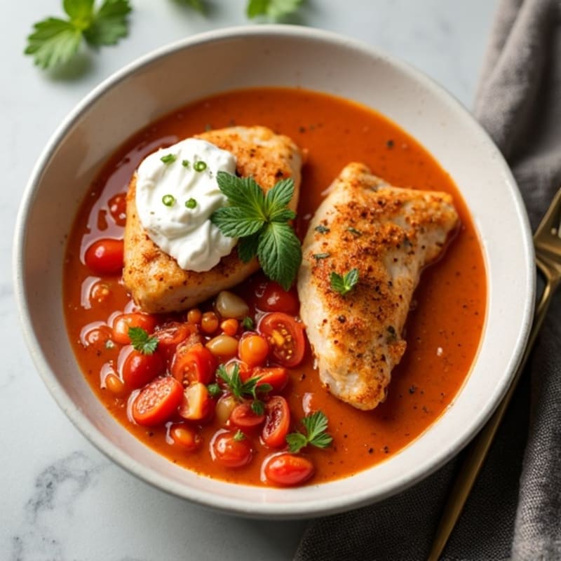 Skillet Chicken with Creamy Spiced Tomato Sauce