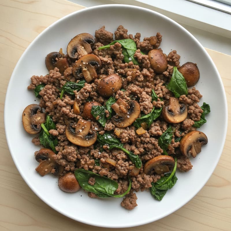Savory Ground Beef and Mushroom Skillet
