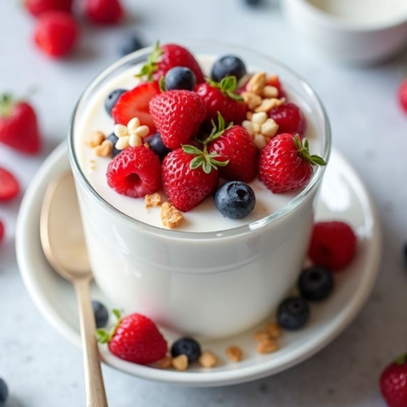 Silky Greek Yogurt Protein Pudding with Mixed Berries