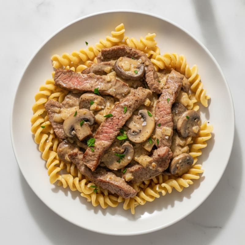 Beef Stroganoff with Egg Noodles