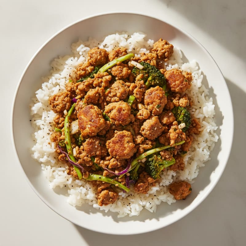 Savory Ground Turkey and Rice Bowl