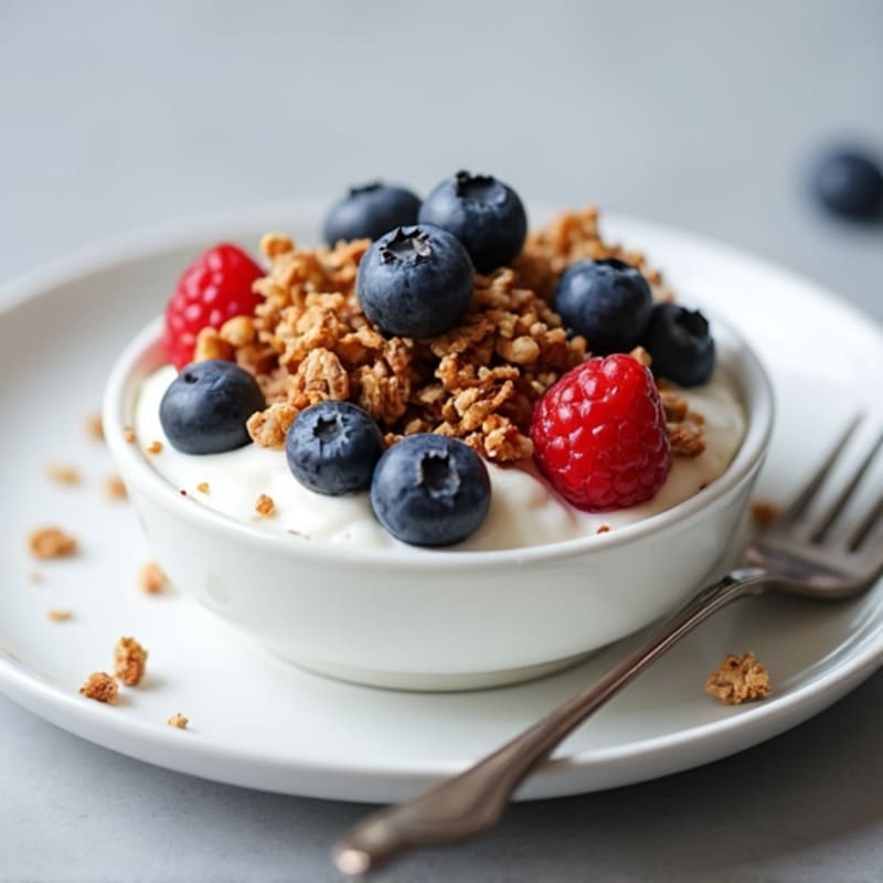 Greek Yogurt with Protein Granola and Blueberries