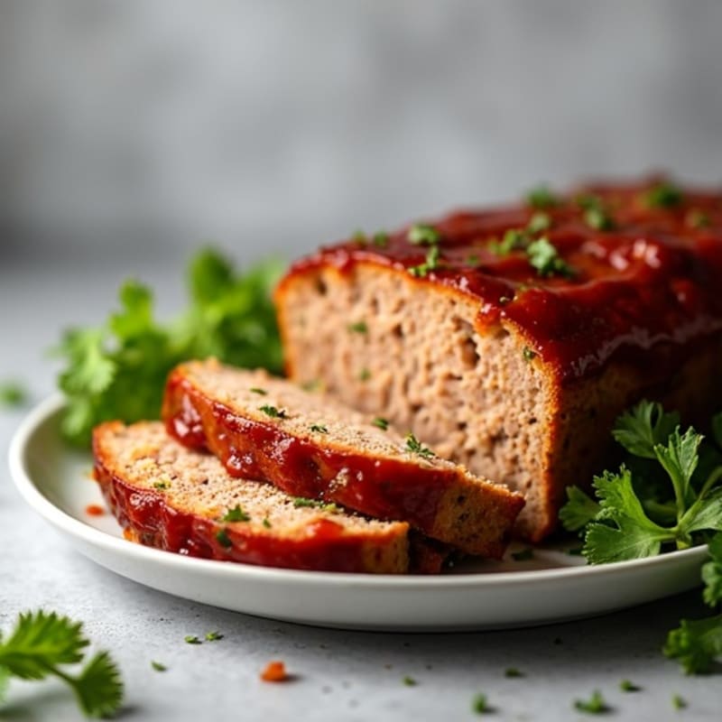 Smoky BBQ Glazed Turkey-Bacon Meatloaf