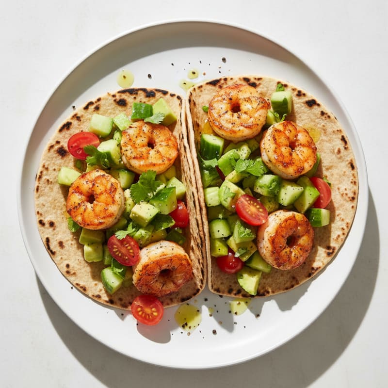 Pan-Seared Prawn Tacos with Avocado Salsa