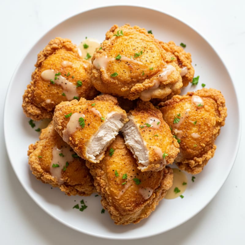 Crispy Buttermilk Fried Chicken Thighs