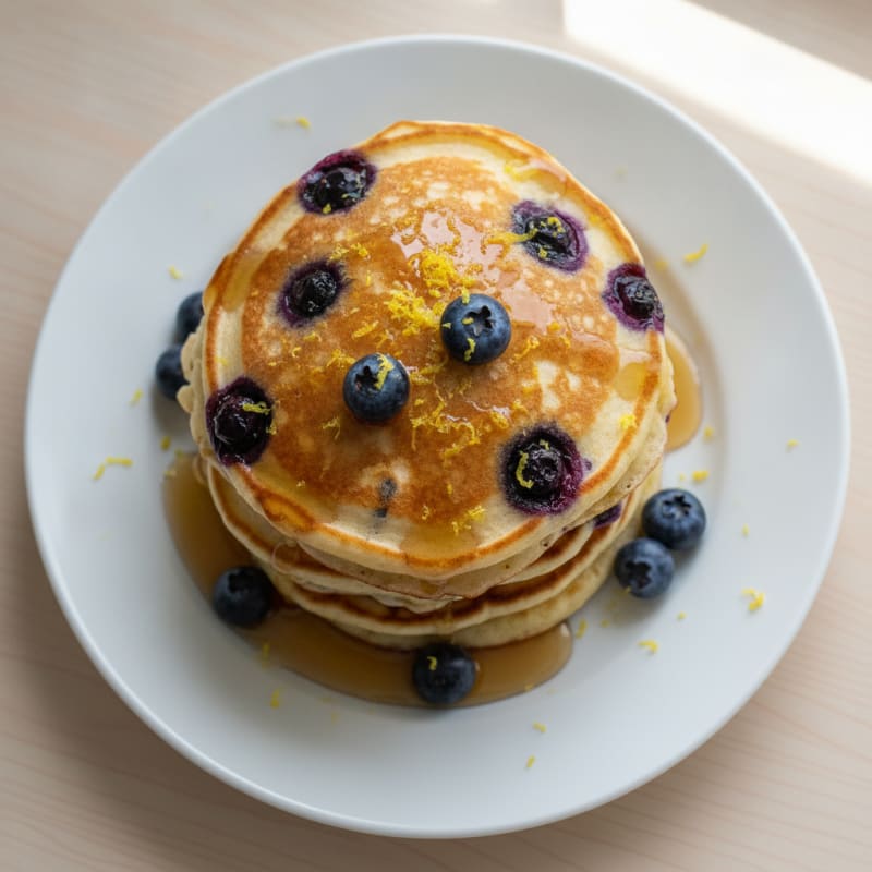 Blueberry Ricotta Pancakes with Lemon Zest