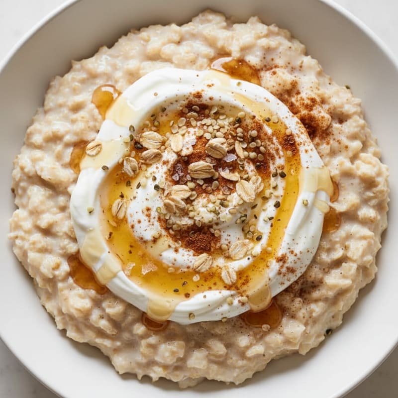 Honey Yogurt Oatmeal with Almond Milk