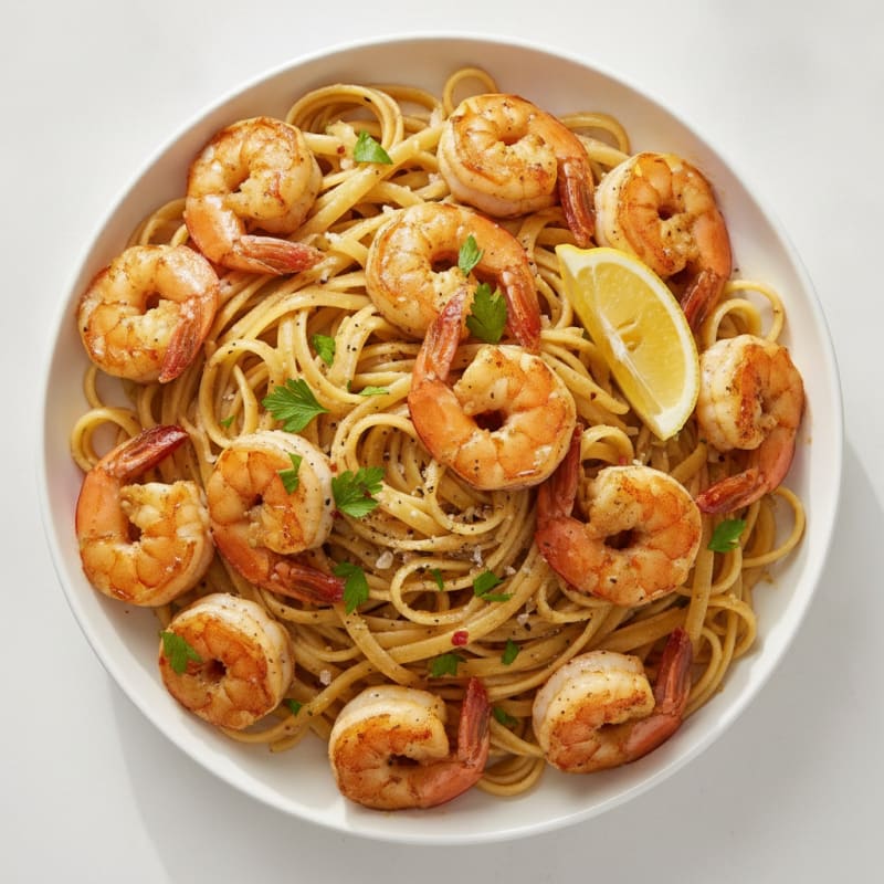 Garlic Butter Shrimp Scampi with Linguine